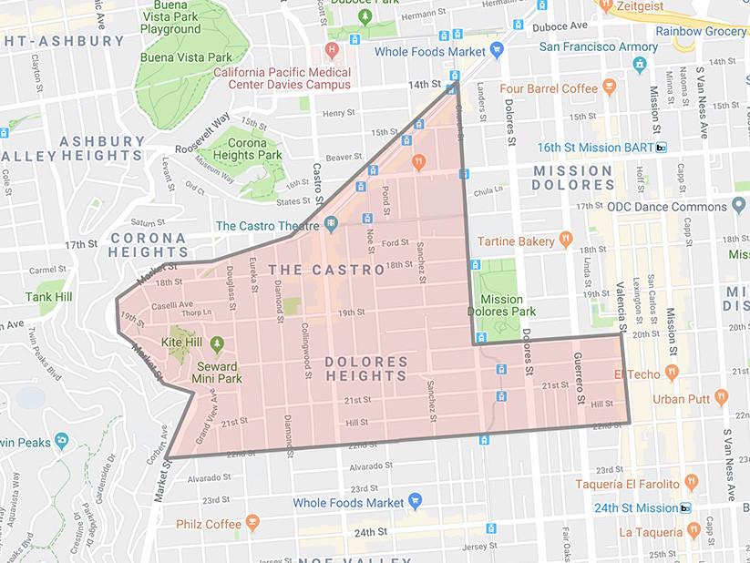 Eureka Valley Map, San Francisco