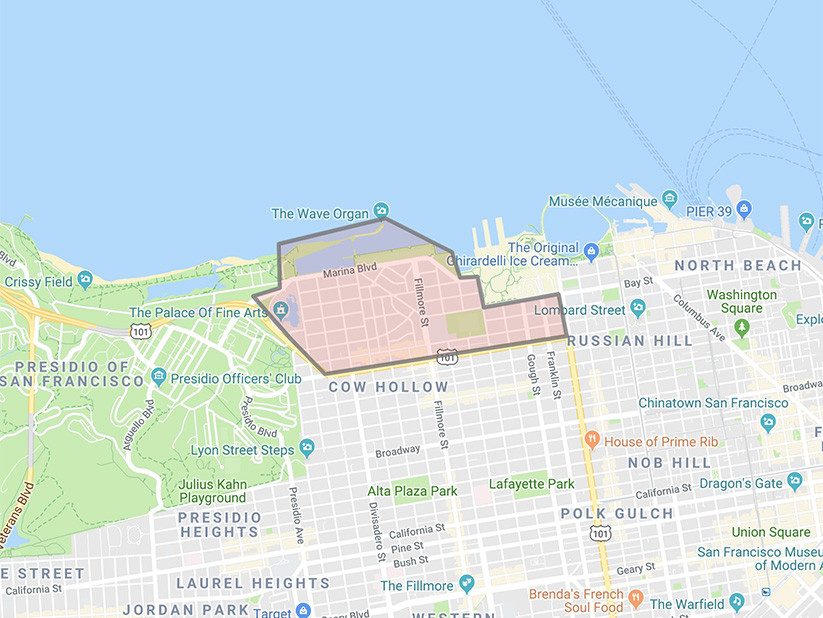 Marina District Map, San Francisco