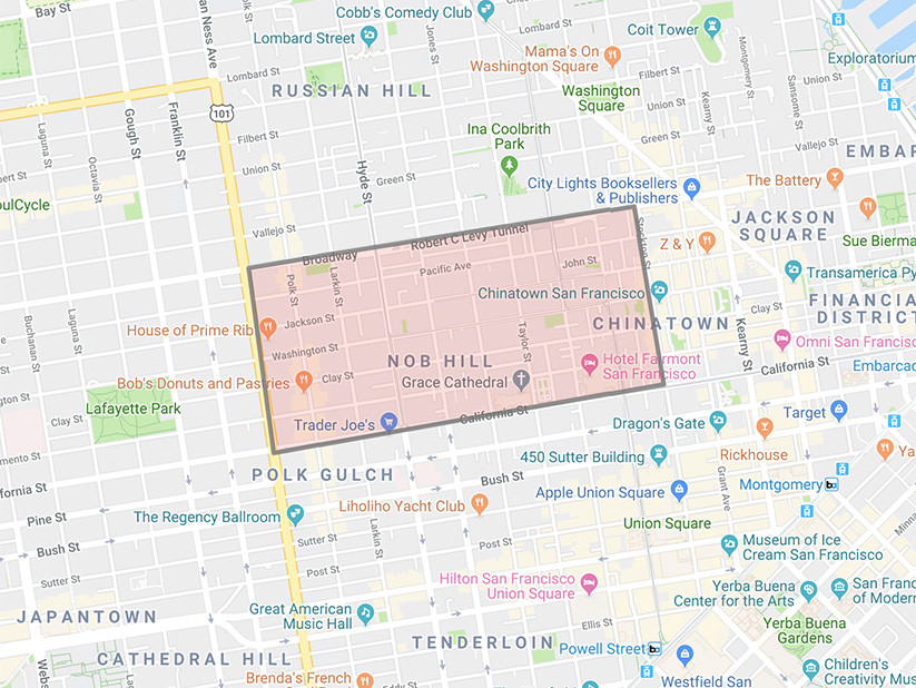 Nob Hill Map, San Francisco