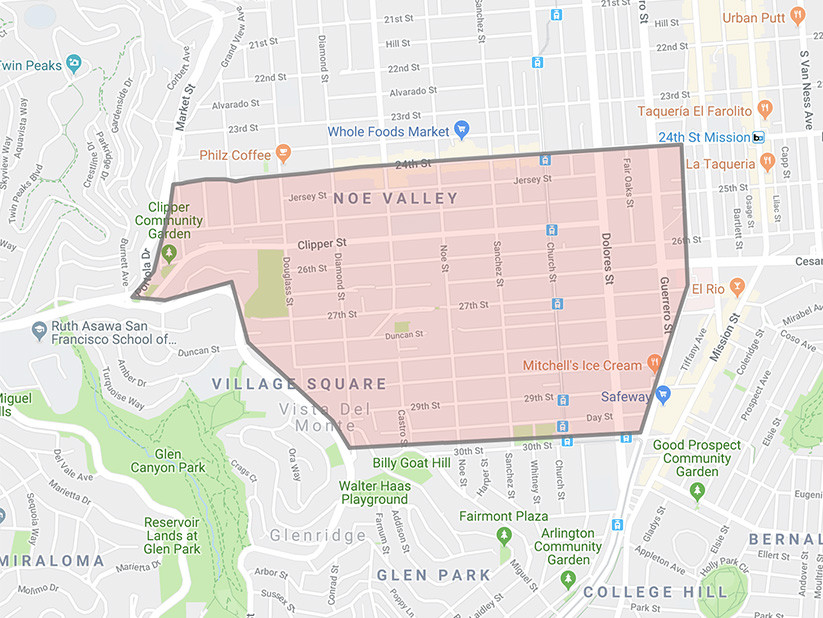 Noe Valley Map, San Francisco