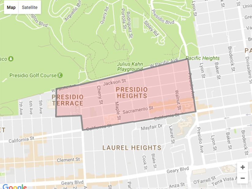 Presidio Heights Map, San Francisco