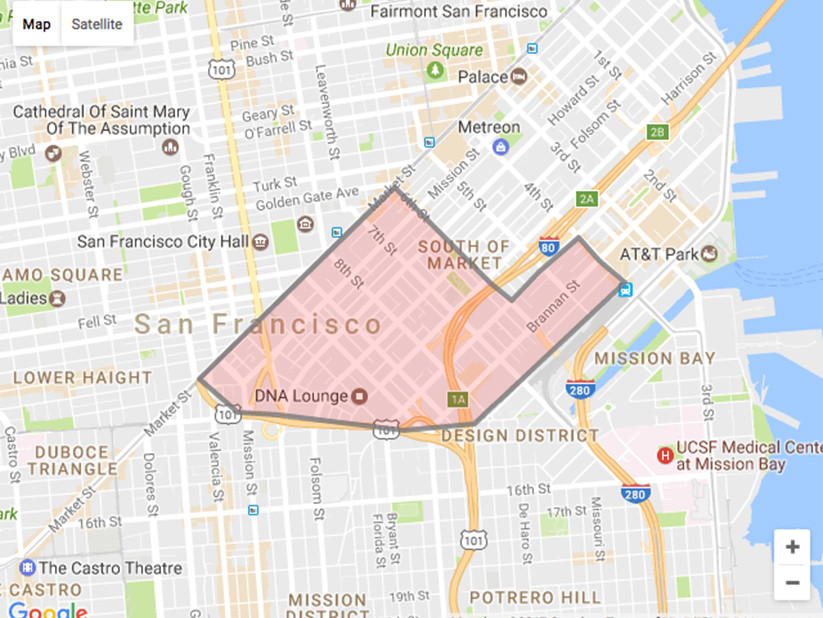 South of Market (SoMa) Map, San Francisco
