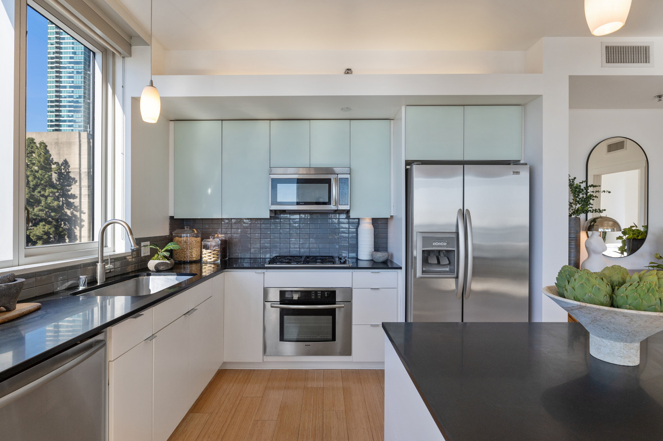 A look into the kitchen with modern appliances