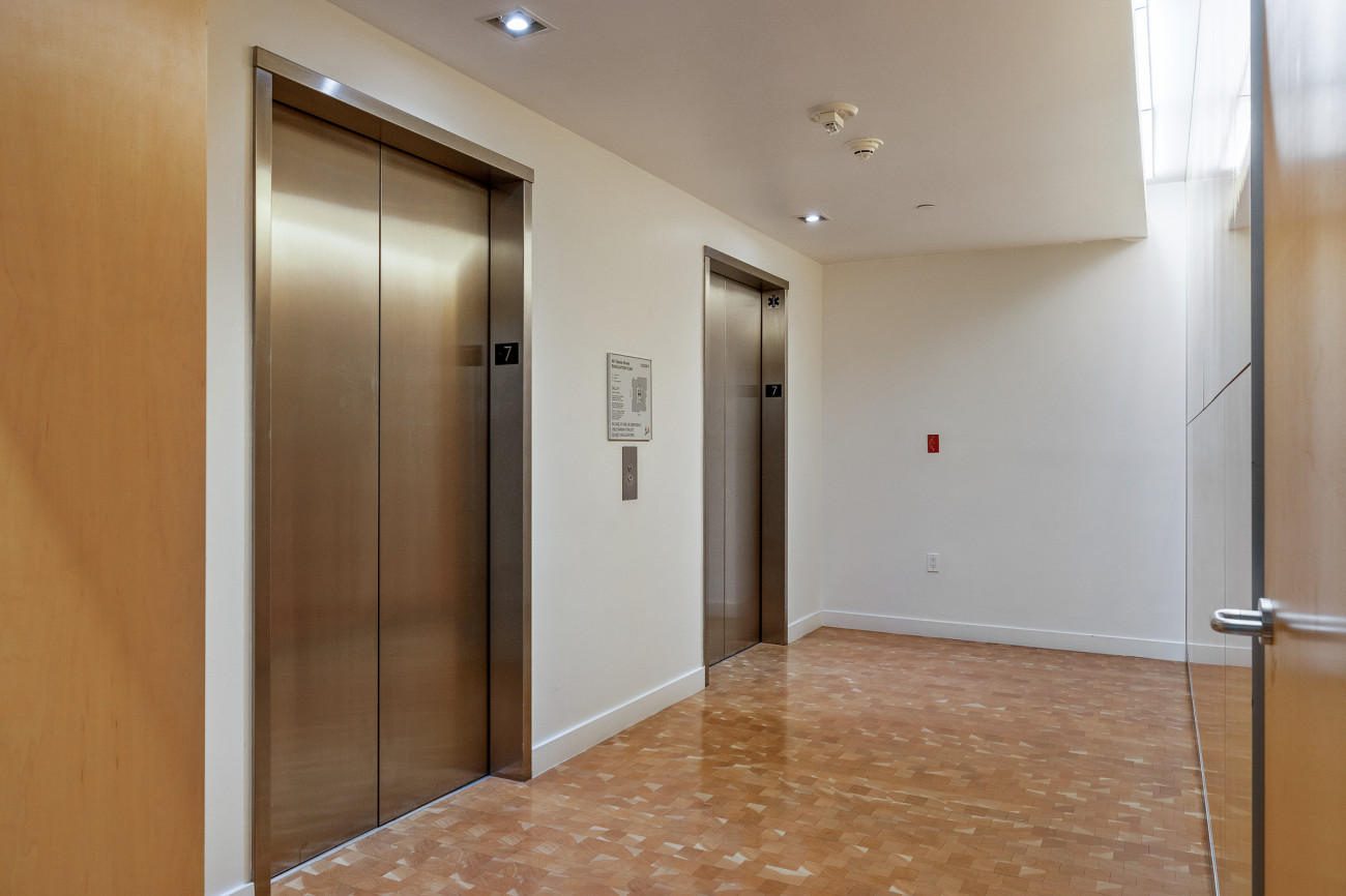 Foyer with two elevators