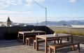 Rooftop deck dining tables
